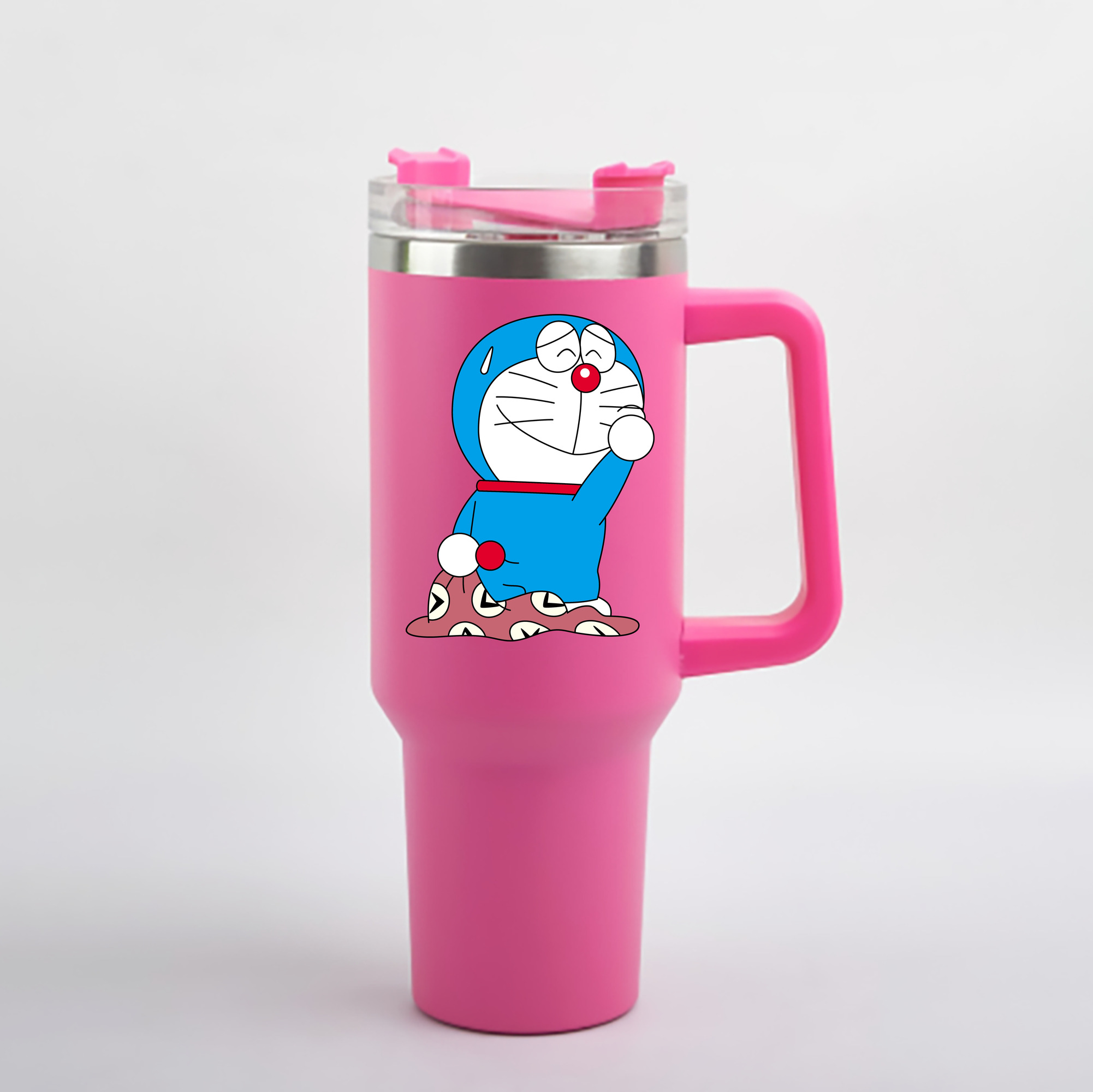 （画像用） ドラえもん Doraemon 1200mL車用タンブラー - クリスタルステッカー（プラスチックストロー付き）